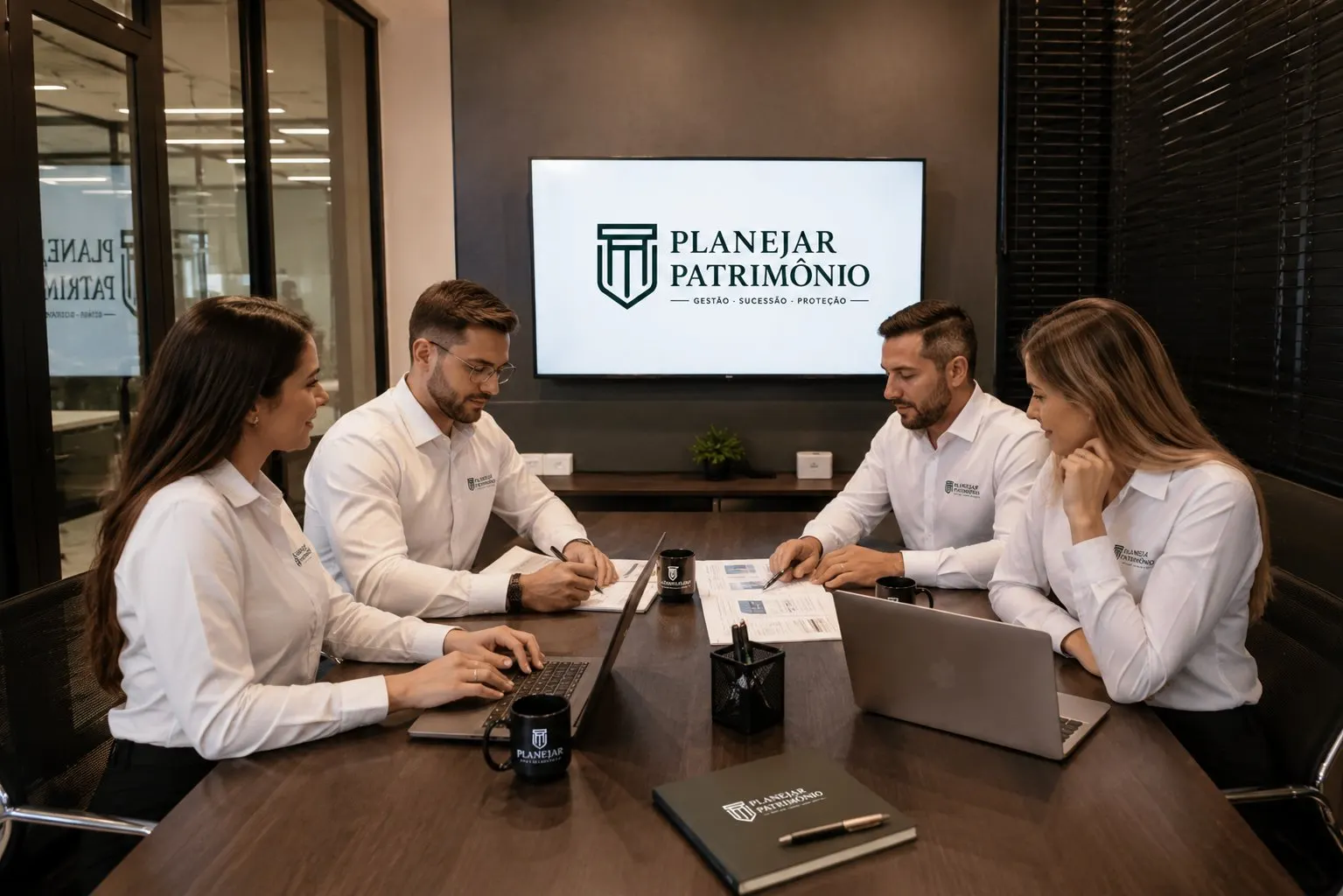 Equipe Planejar Patrimônio em reunião estratégica